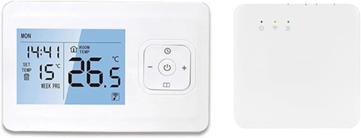 Slimme Thermostaat - Programmeerbare Kamerthermostaat - Energie Besparen - App Bediening - 14 x 9.5 x 6.5 cm - Wit — afbeelding 1