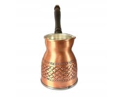 Turkse koperen koffiepot (Cezve) - Handgemaakt, 400 ml, inductie