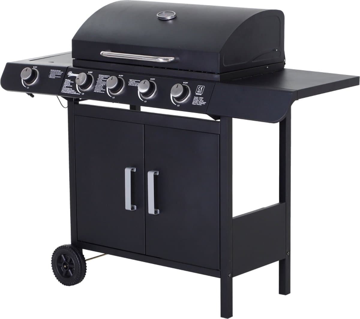 Gasbarbecue - Gas BBQ - BBQ - Barbecue - Barbeque - Grill - 5 branders - Zwart — afbeelding 1
