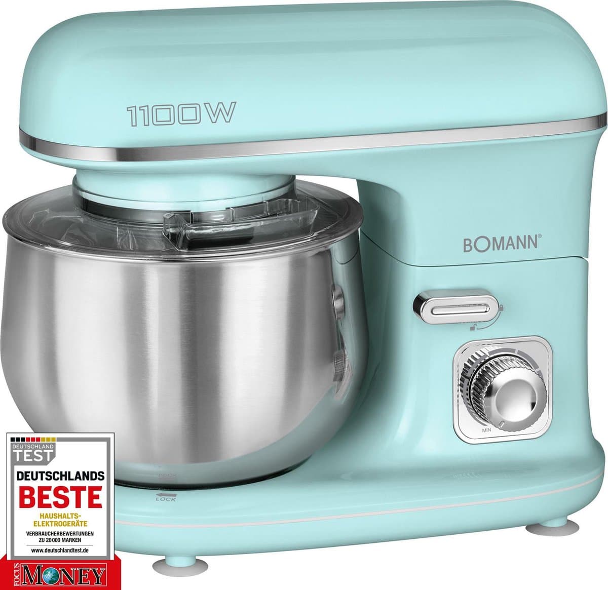 Bomann KM 6030 - Kneedmachine - Keukenmachine - 1100 watt - 5 liter - Groen/Mint — afbeelding 1