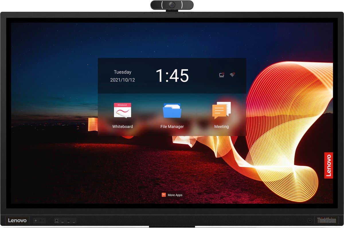 Lenovo ThinkVision T65 computer monitor 165,1 cm (65") 3840 x 2160 Pixels 4K Ultra HD LED Touchscreen Zwart — afbeelding 1