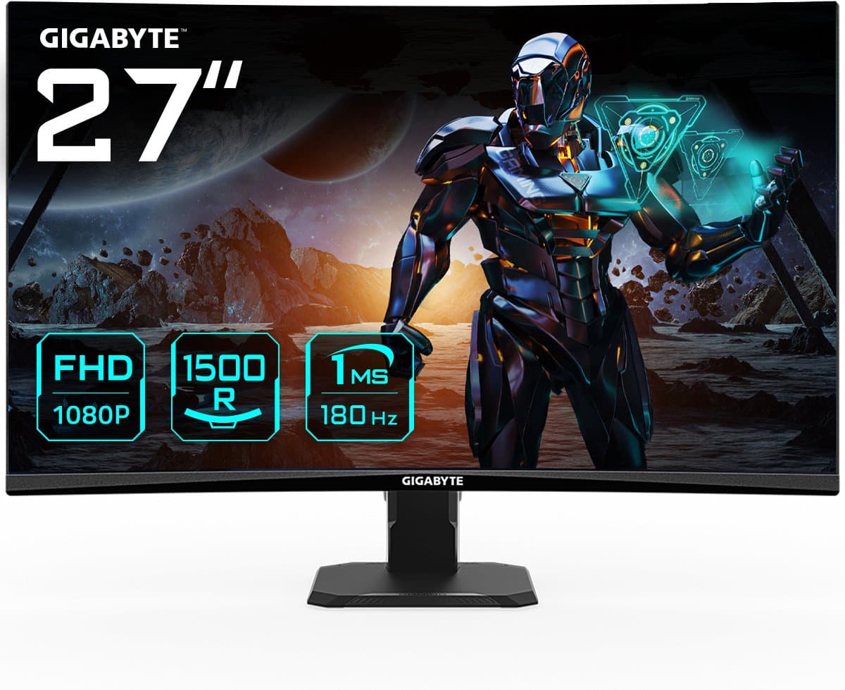 GIGABYTE GS27FC computer monitor 68,6 cm (27") 1920 x 1080 Pixels Full HD LCD Zwart — afbeelding 1