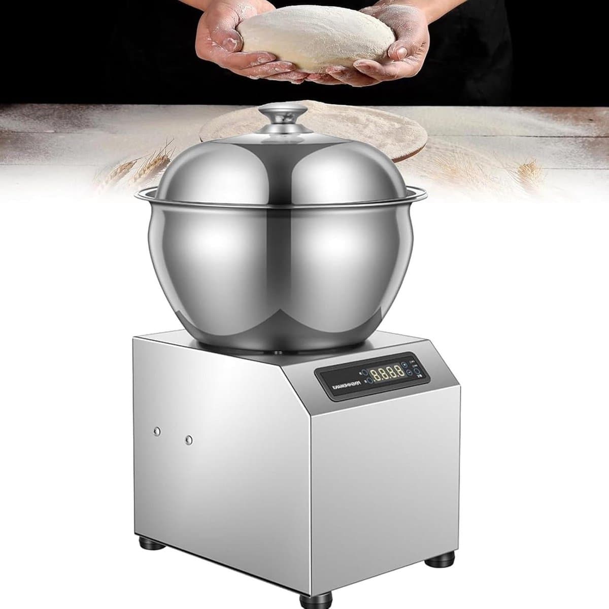Elektrische Deegmachine - Keukenmixer Deegkneedmachine - Bakken Brood Pasta - Dubbele Rotatie Kneedtijd - 5-8 kg - Zilver — afbeelding 1