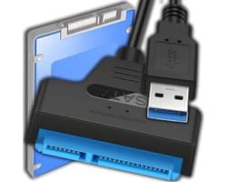 SATA naar USB Adapter - Externe Harde Schijf Kabel - Opslag Uitbreiden - Plug and Play - 2.5 inch - Zwart