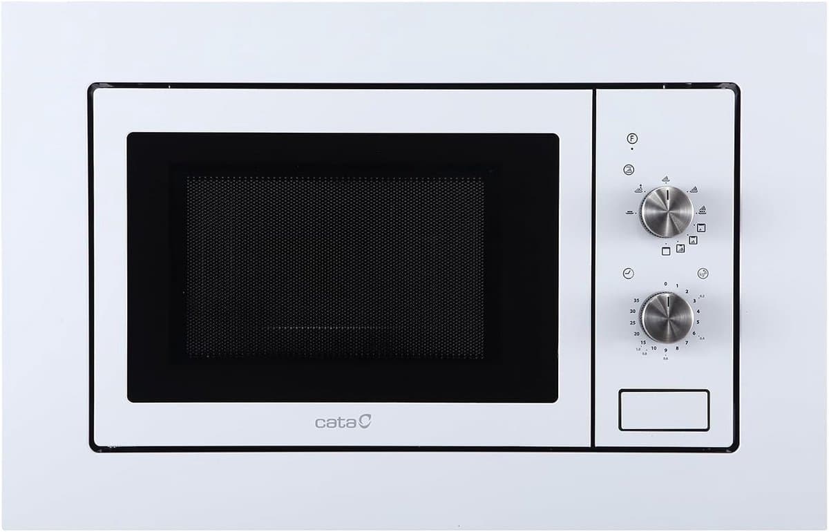 Inbouw Magnetron - Compacte Oven - Snel Maaltijden Bereiden - Mechanische Timer - 20 Liter - Wit RVS — afbeelding 1