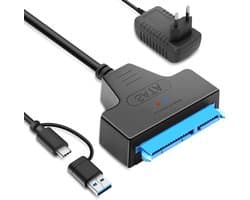 USB adapter voor externe en interne harde schijven, 2.5 & 3.5 SSD/HDD met 12V 2A voeding, compatibel met Windows, Mac en Linux, ideaal voor dataoverdracht en opslaguitbreiding