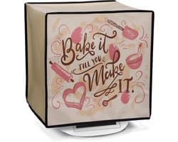 Apparaathoes Keukenmachine - Beschermhoes Mixer - Apparaat Beschermen - Scheurbestendig Plastic - 41.5 x 35.8 cm - Donkerbruin Beige Roze