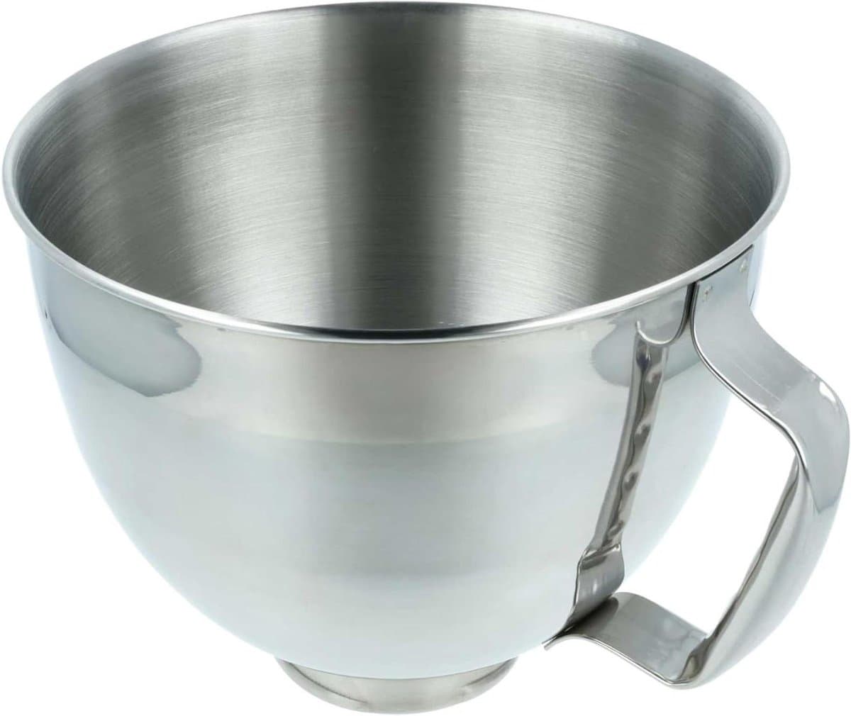 Mixkom - Roestvrij Staal - Beslagkom - Mengkom - Keukenmachine - Bakken - Met Handvat - Vaatwasserbestendig - 5 Liter - 22cm Diameter - Zilver — afbeelding 1