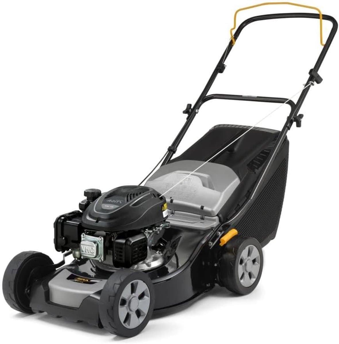 Benzine grasmaaier - Duwmaaier - Gazon onderhoud - Stalen maaidek - 41 cm maaibreedte - Zwart — afbeelding 1