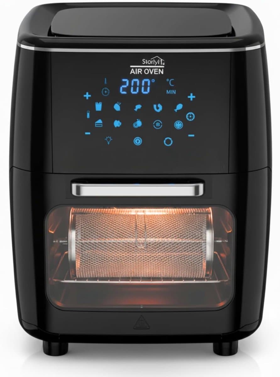 Heteluchtfriteuse - Airfryer Oven - Gezond Koken - 10 Programma's - 12 Liter Capaciteit - Zwart — afbeelding 1