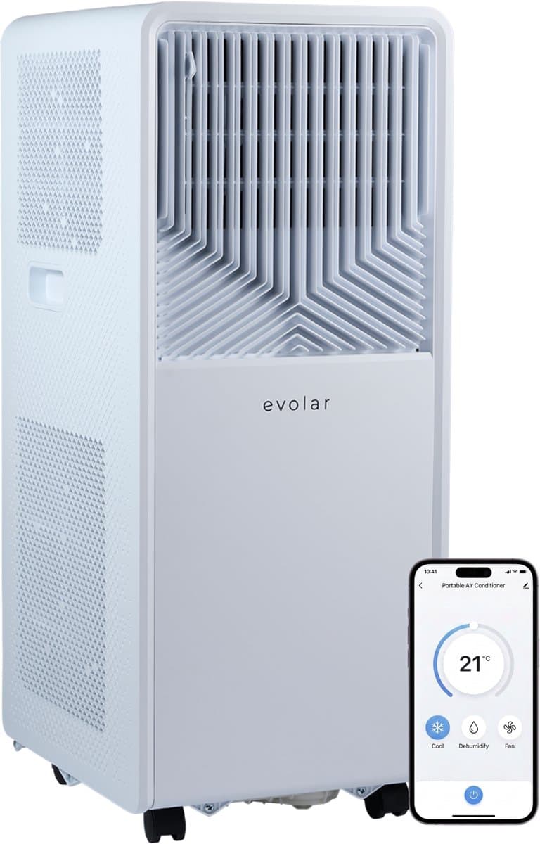 Evolar Mobiele Smart Airco - 9000 BTU - WiFi - App & Afstandsbediening - Airconditioner - met Afvoerslang - Slaapkamer, Woonkamer, Thuiskantoor - EVO-009CW — afbeelding 1