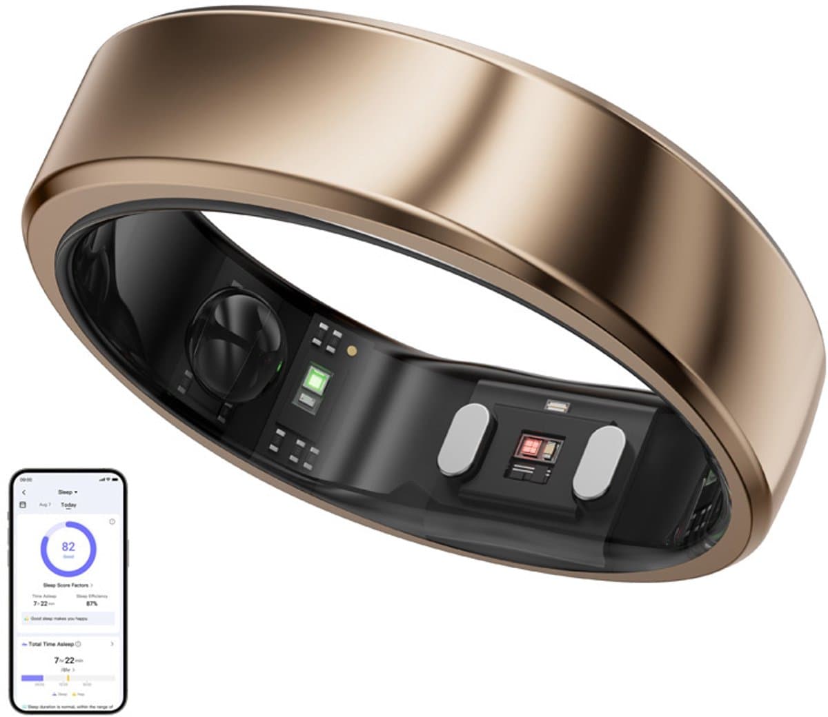 Ringconn Smart Ring Gen 2 Air - Maat-#7 - Kleur: Goud — afbeelding 1