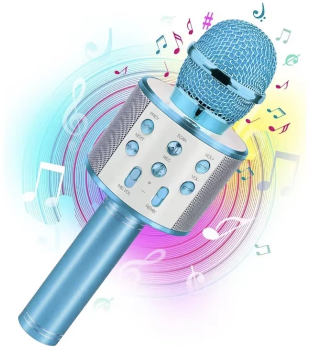 Karaoke Microfoon - Draadloze microfoon - Bluetooth - Blauw - Karaoke - CHPN — afbeelding 1
