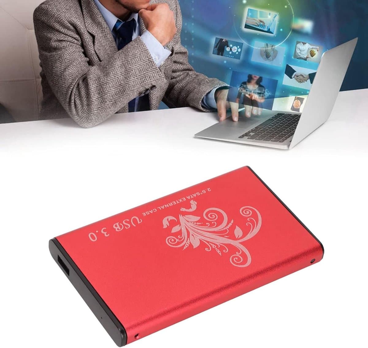 Externe Harde Schijfbehuizing met USB 3.0-interface, Toolontwerp, Capaciteit van 4 TB, Snelle Gegevensoverdracht van 5 Gbps en Afspelen Compatibel met en Desktop Geen harde schijf — afbeelding 1