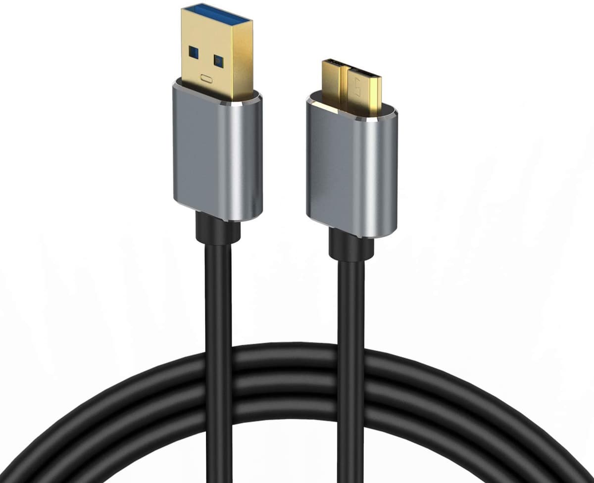 1 meter lange datakabel voor externe harde schijven - USB-kabel voor draagbare harde schijven, compatibel met WD, LaCie, SanDisk, My Passport, Seagate Fast en Transcend StoreJet. — afbeelding 1