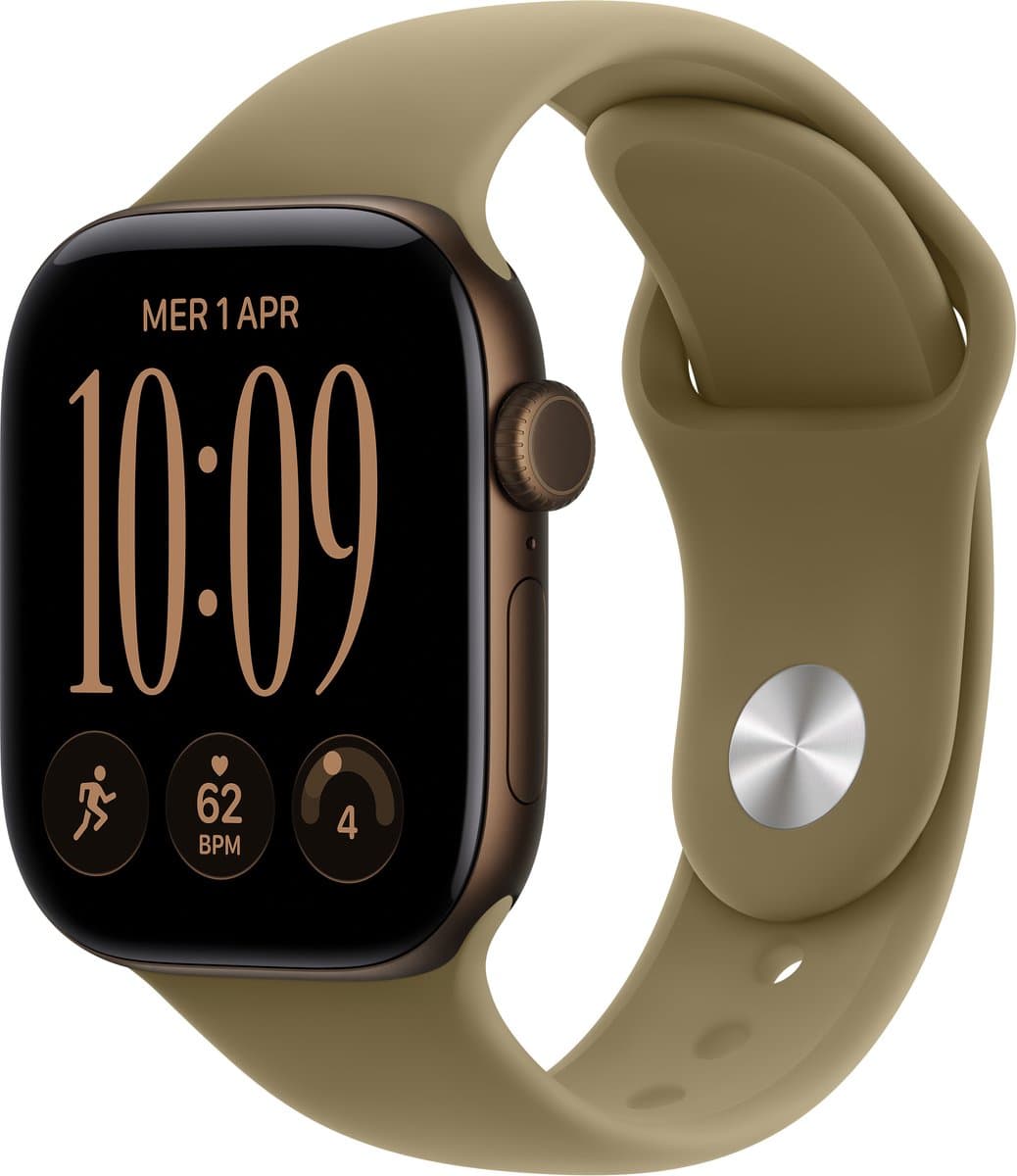 Apple Watch Series 12 42mm Donkerbrons Sportband M/L — afbeelding 1