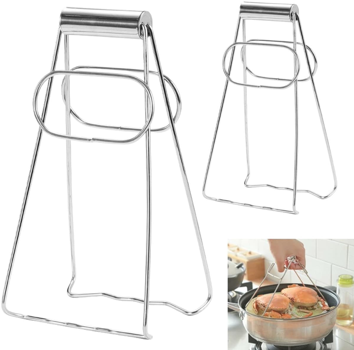 RVS Antislip Komgrijpers voor Magnetron en Airfryer — afbeelding 1
