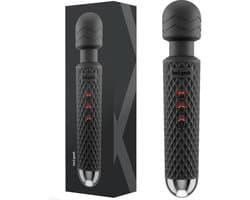 Wandmassageapparaat siliconen draadloos USB oplaadbaar waterdicht met 20 standen en 8 snelheden zwart