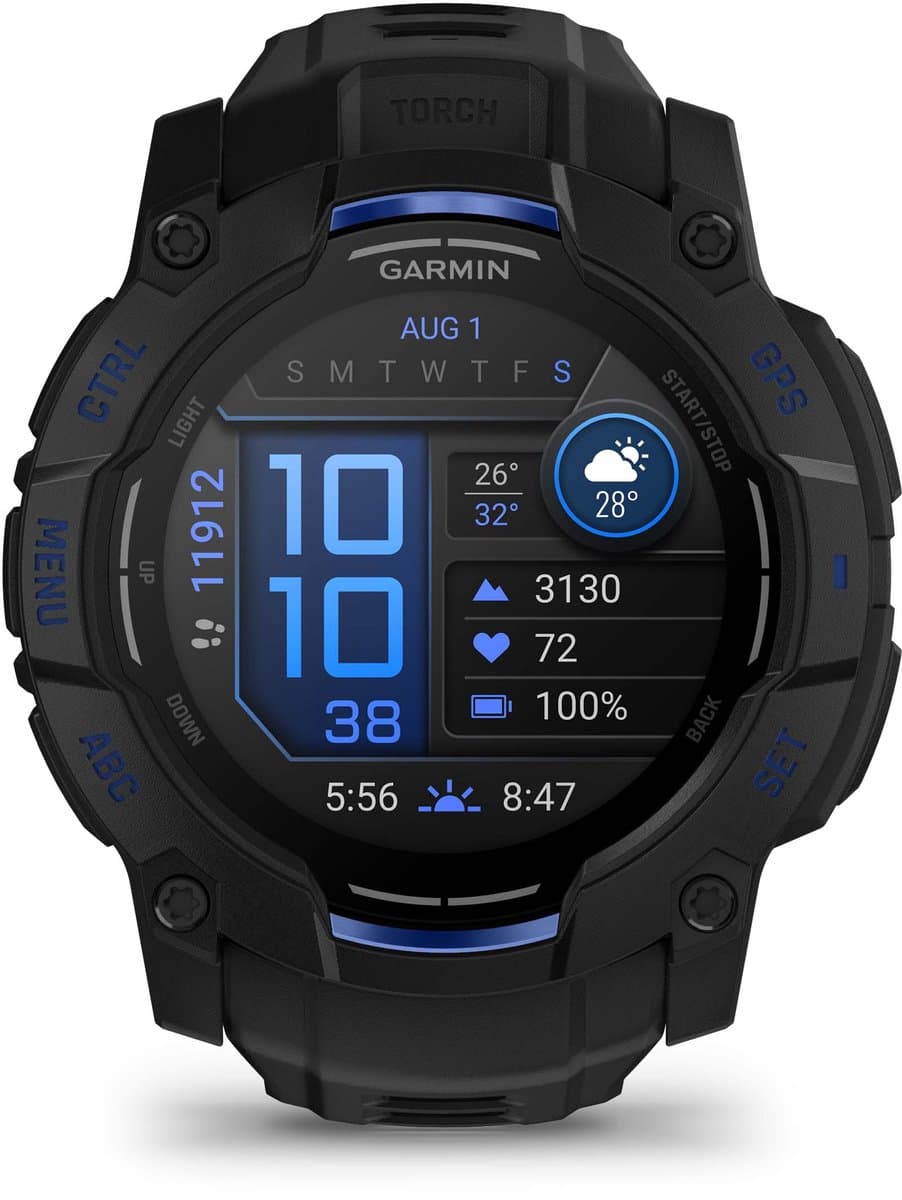 GARMIN Instinct 3 50mm AMOLED Zwart/Blauw Smartwatch Zwart — afbeelding 1