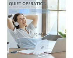 Opvouwbare USB-ventilator voor bureau en camping - 5 snelheden, 180 graden verstelbaar