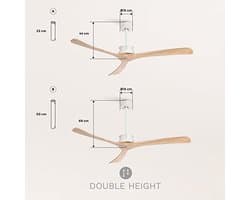 Grote Stille Plafondventilator met 6 Snelheden en Programmeerbare Timer - Perfect voor Ruimtes van 26m² tot 37m²