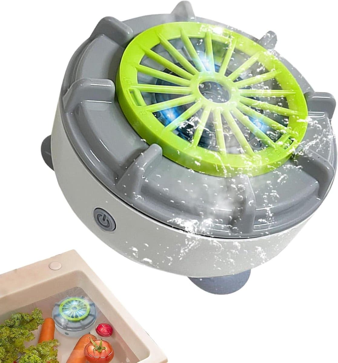 Groentewasmachine Elektrisch - Groentespinner Voedselreiniger - Hygiënisch Eten Bereiden - USB Oplaadbaar - 115 x 115 x 75 cm - Wit — afbeelding 1