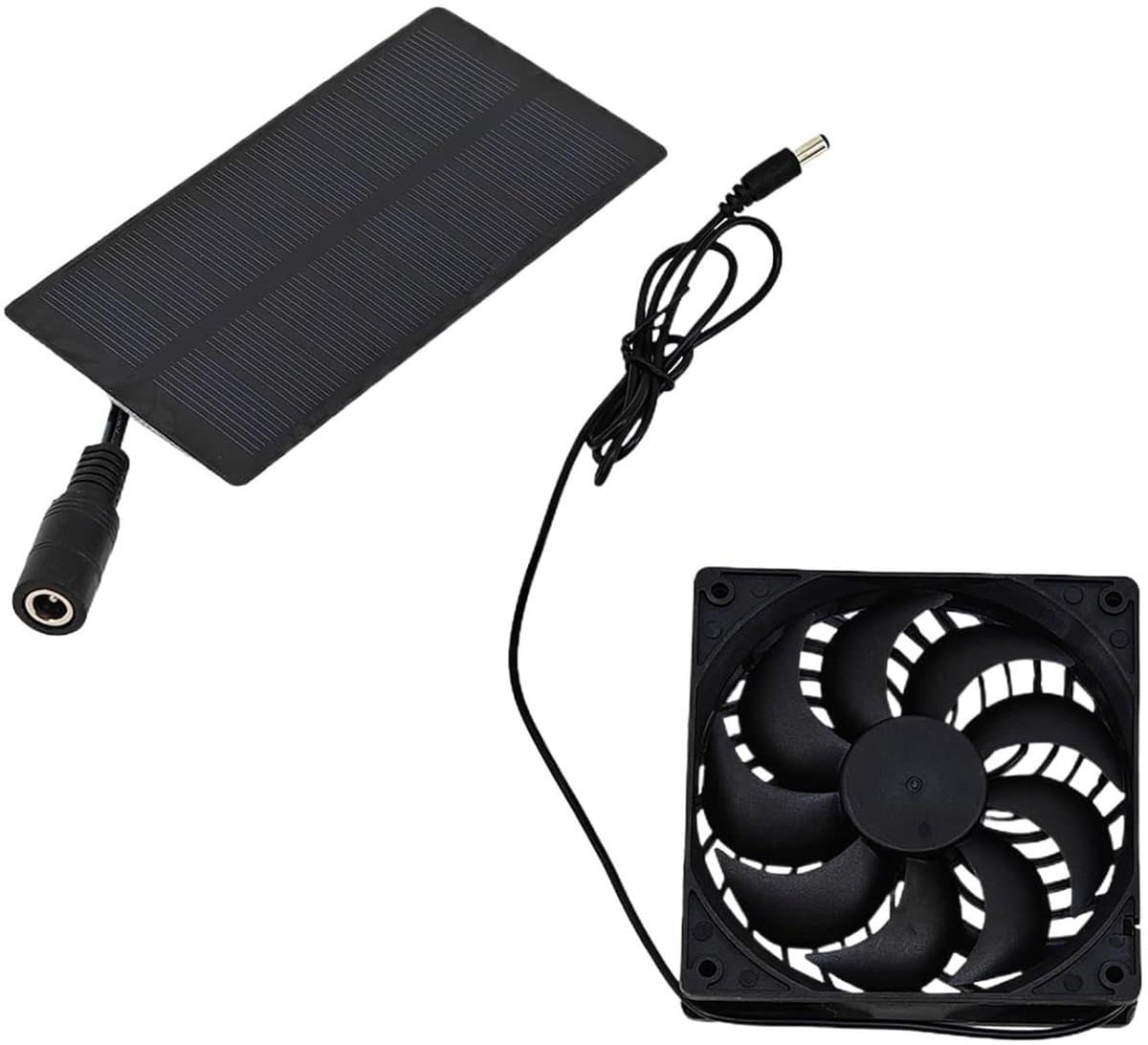 Zonne Ventilator - Ventilatiesysteem Koeling - Buitenruimte Ventileren - Waterdicht IP65 - 0.8W Paneel - Zwart — afbeelding 1