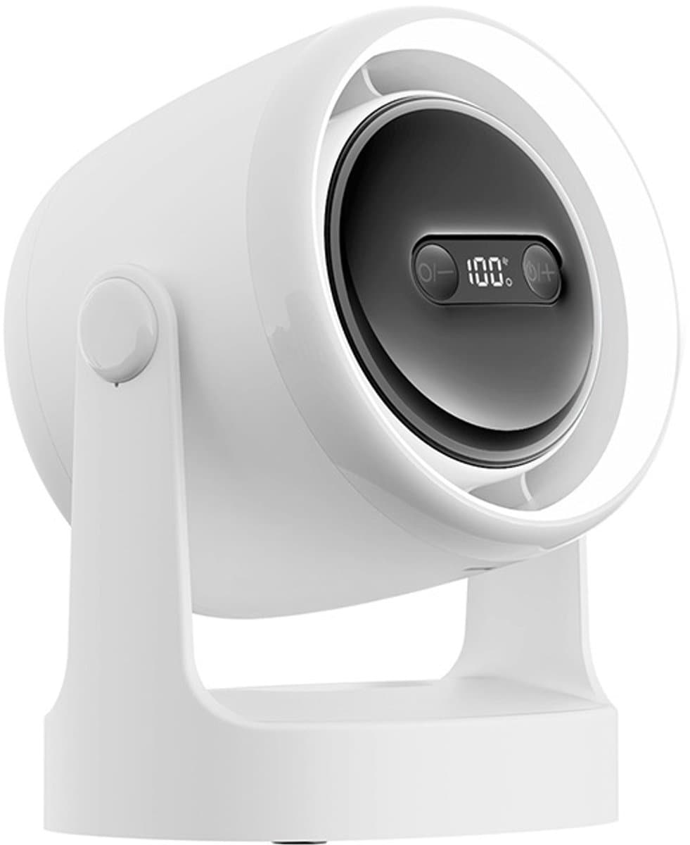 VHV-Tafelventilator en Circulatieventilator 2-in-1 - Stille USB Bureauventilator met Nachtlampje - Krachtige Turbine Mini Ventilator - Compacte Luchtcirculator voor Studentenkamer, Slaapkamer, Kantoor en Outdoor — afbeelding 1
