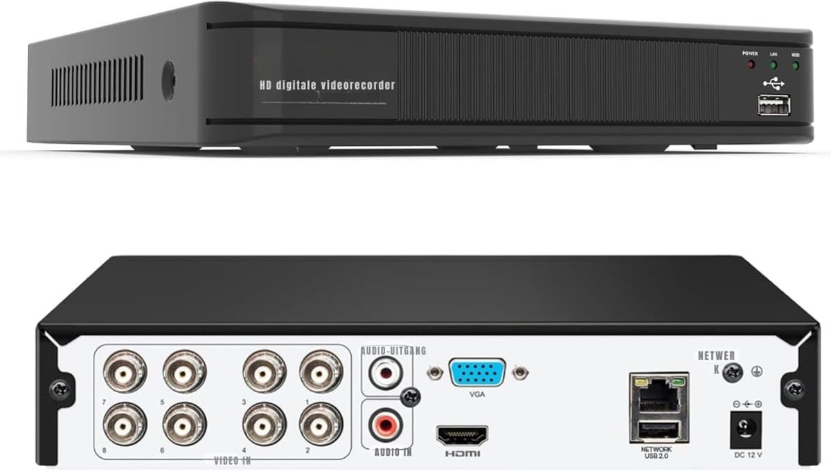 Zyrex® Videorecorder - Videorecorder vhs - Vhs speler - 8-Kanaals HD 1080P- Zwart - 23cm x 23cm x 5cm — afbeelding 1
