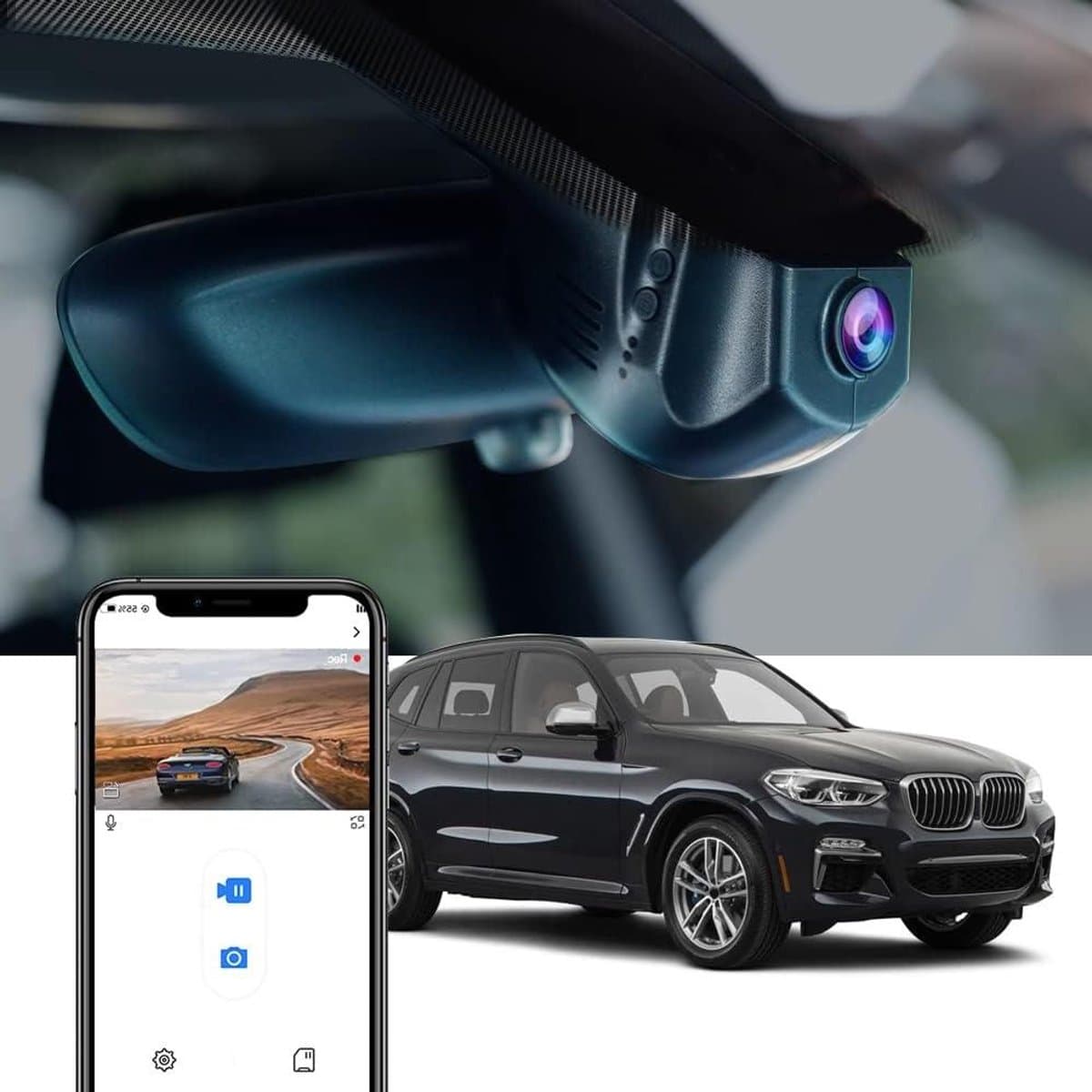 Dashcam BMW - Autocamera Video - Rijgedrag Vastleggen - OEM Geïntegreerde Stijl - 4K Resolutie - Grijs — afbeelding 1