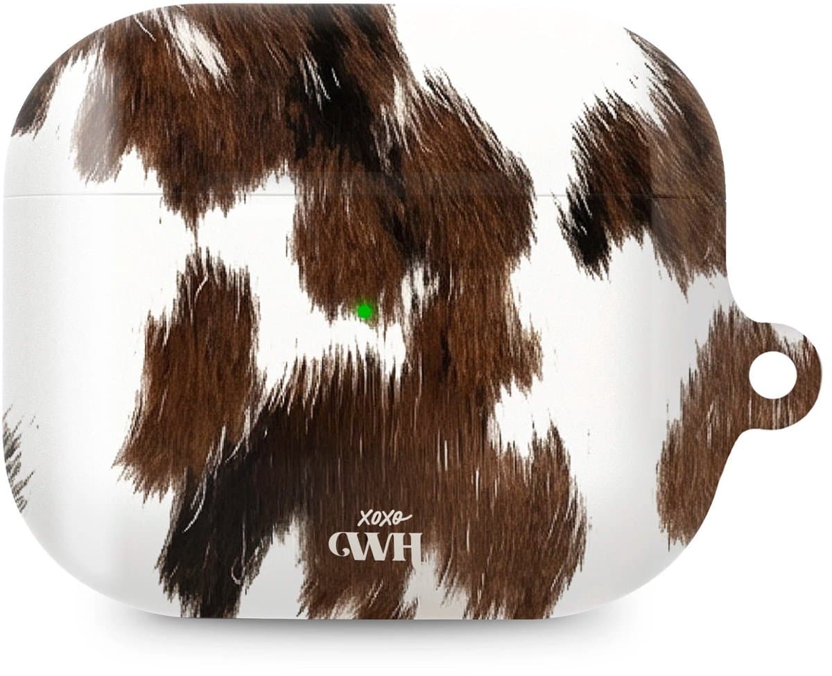xoxo Wildhearts hoesje geschikt voor AirPods Pro 3 - Midnight Rodeo - Ook als telefoonhoesje verkrijgbaar - schokbestendige case - koptelefoonhoes - Hoesje met dierenprint - Stier - Bruin / Beige — afbeelding 1