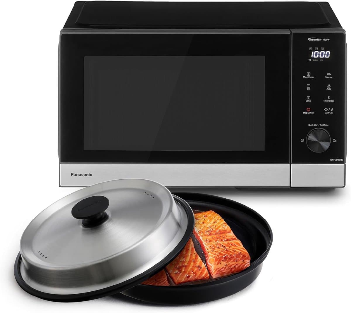 Magnetron Grill - Combi Oven - Snel Koken - Met Stoomfunctie - 29 Liter - Zwart RVS — afbeelding 1