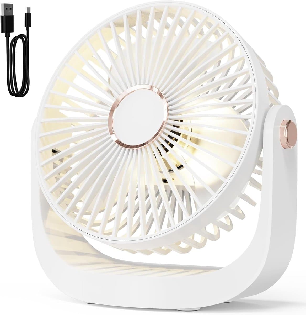 Tafelventilator - Persoonlijke Koeler - Kamperen Reizen - 5 Snelheden - 17.5 cm - Wit — afbeelding 1