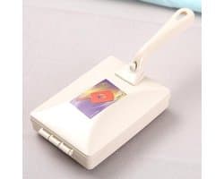 Handmatige Tapijtborstel - Kruimelverzamelaar Bankreiniger - Snel Opruimen - Dubbele Rolveger - 10.5 x 26 cm - Paars