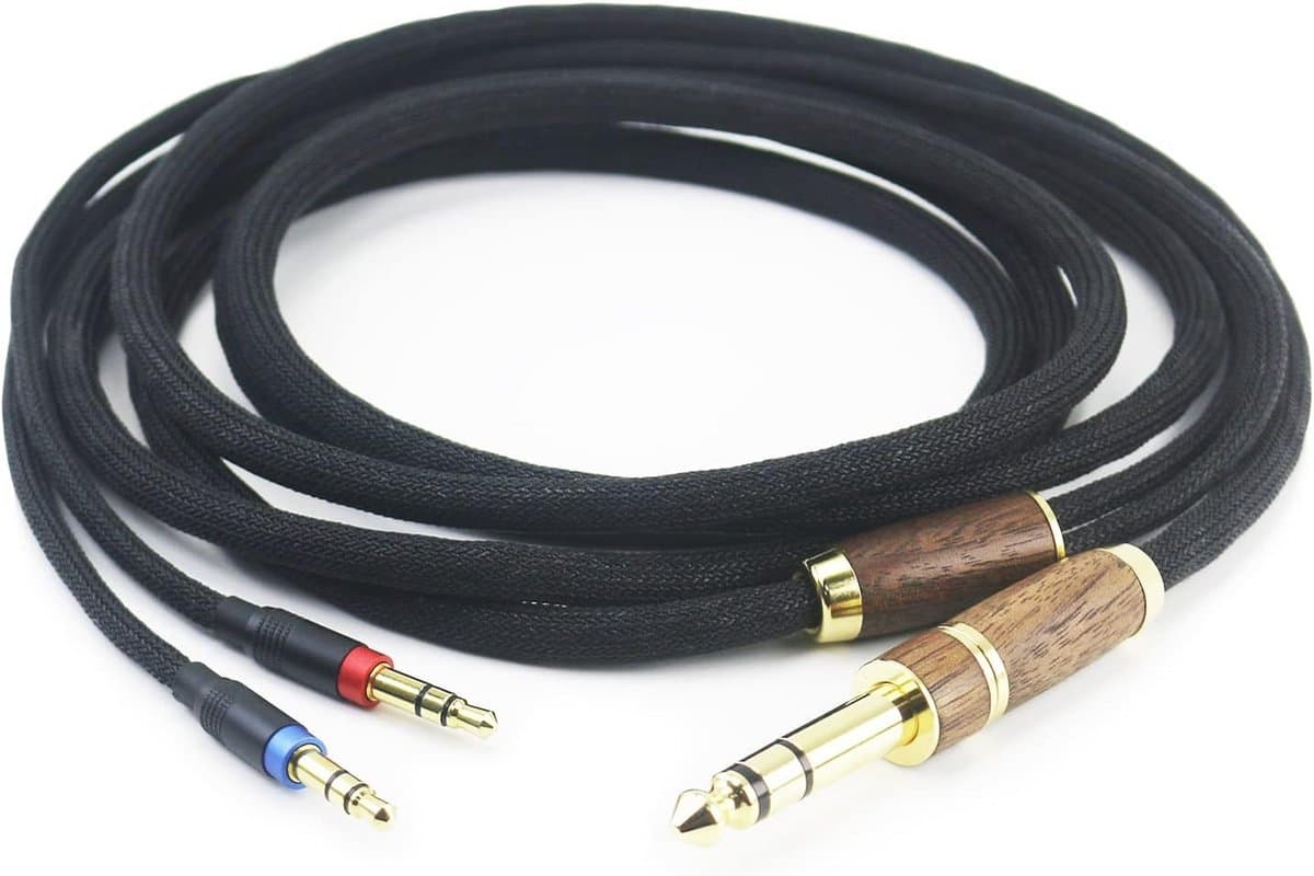 Verzilverde OCC Hoofdtelefoonkabel 3.5mm naar 6.35mm Adapter voor Hifiman Modellen — afbeelding 1