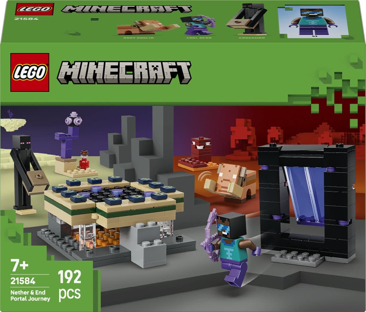LEGO Minecraft - Reis naar de Nether en het End-Portaal Videogame Speelgoed voor Kinderen - 21584 — afbeelding 1