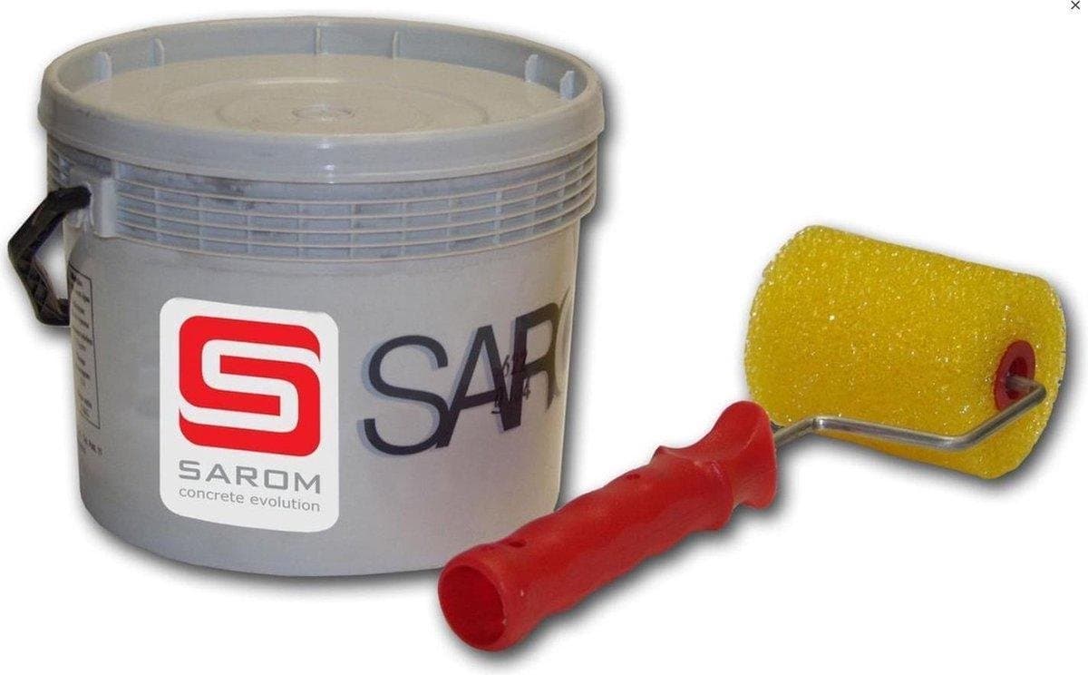 Sarom Fuoco - Barbecueverf - Betonnen barbecue - 5L - Wit - Met roller — afbeelding 1
