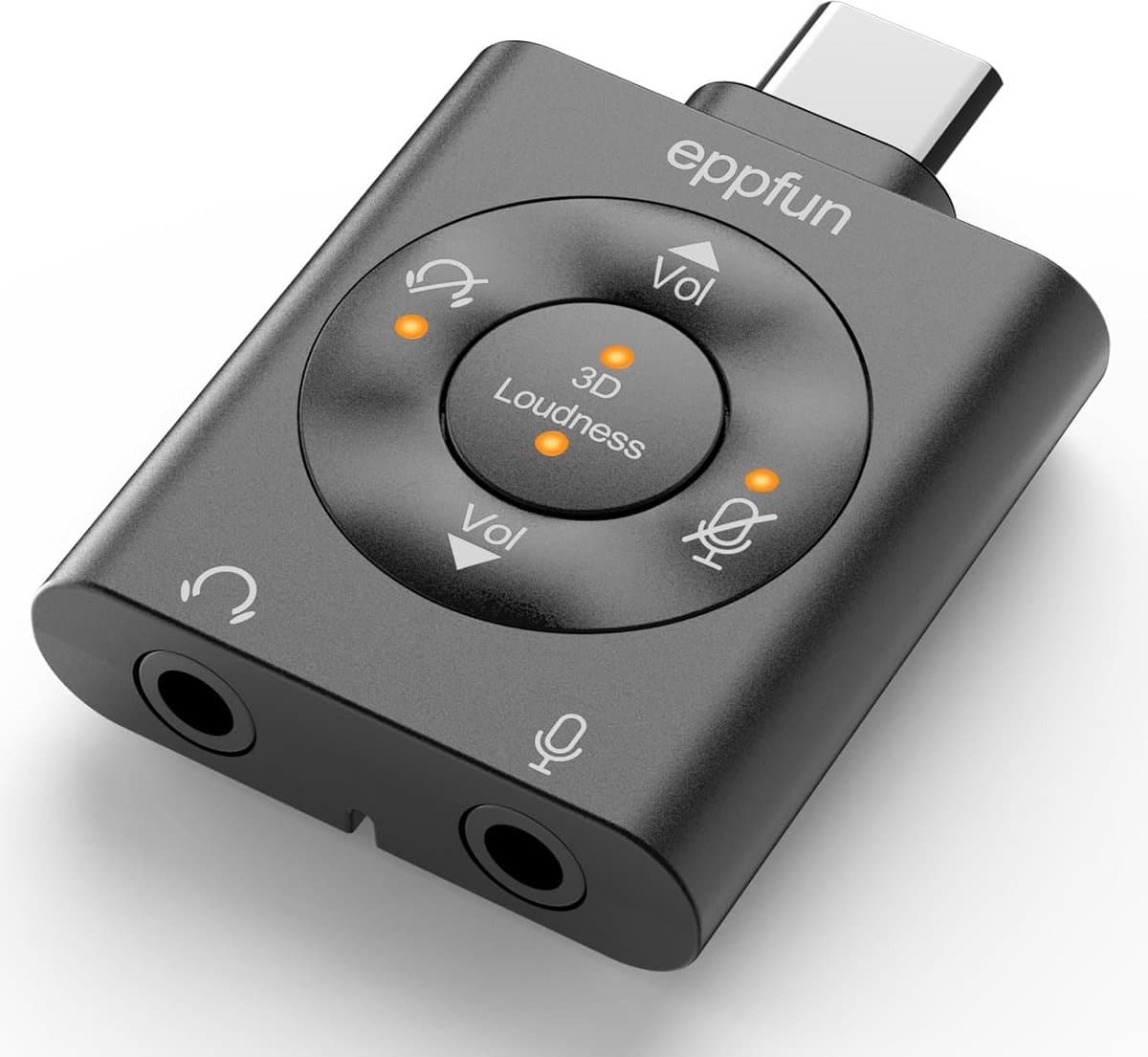 HiFi USB DAC Hoofdtelefoonversterker met 24bit/96kHz Hi-Res Audio en Microfooningang — afbeelding 1