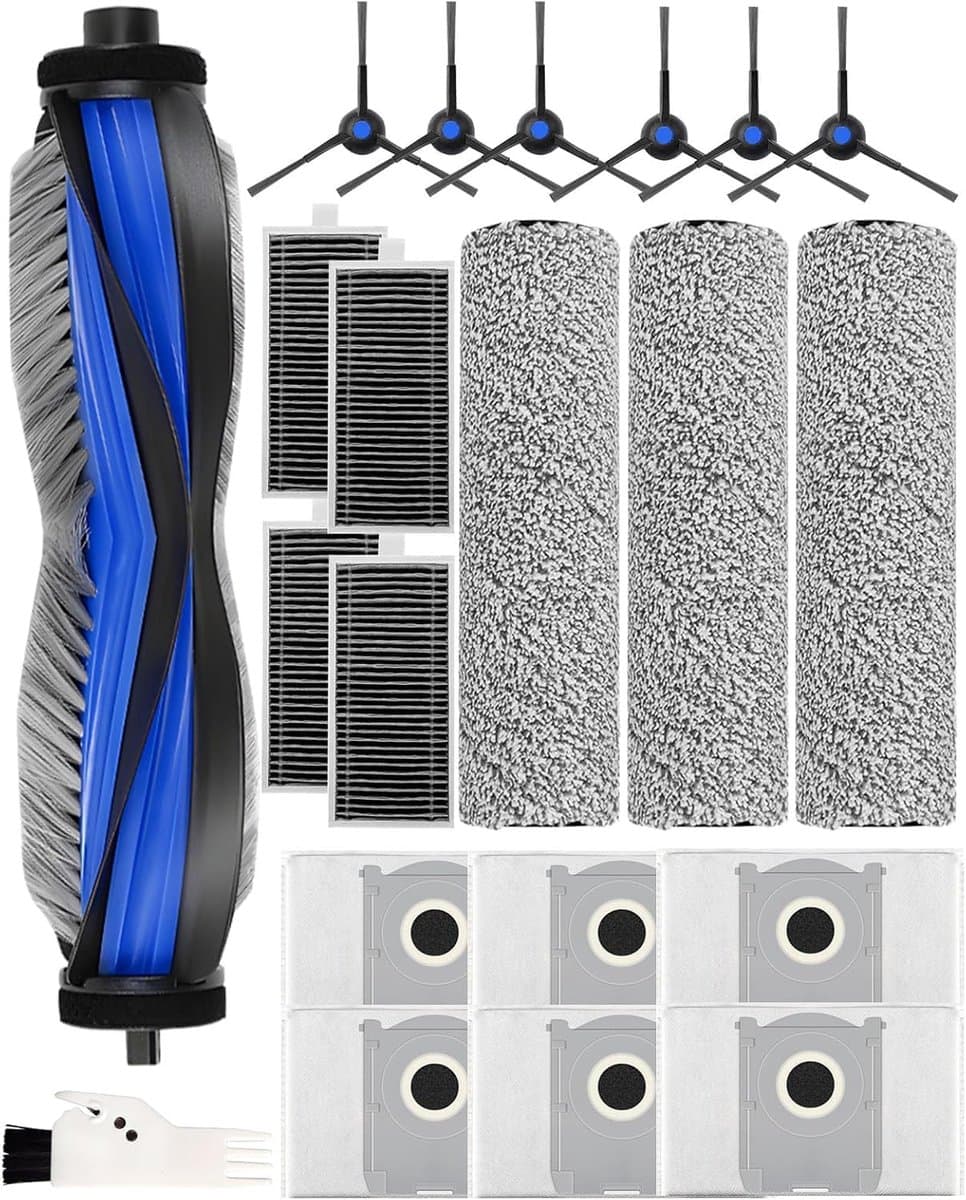 21stuks robotstofzuiger vervangingsonderdelen - geschikt voor Ecovacs Deebot x8 pro omni - met 6 stofzakken - 4 hepa filter - 6 zijborstels - 3 rolmoppen - 1 hoofdborstel - 1 borstel — afbeelding 1