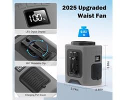 Draagbare 14500mAh Wasit-ventilator - Oplaadbare Clip-on Riemventilator met 67U Koeling en 5 Windsnelheden