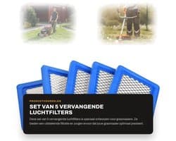 Luchtfilter Vervanging PT15853 - 5 Stuks - Slijtvast - Hoogwaardige Papieren Filter - Metalen Gaasbescherming - Eenvoudige Installatie - Grasmaaierfilter