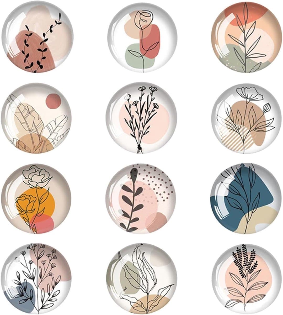 Fridge magnets 30mm - glazen bloemen - kleurrijke decoratie - personaliseer je koelkast - ShopVlot — afbeelding 1
