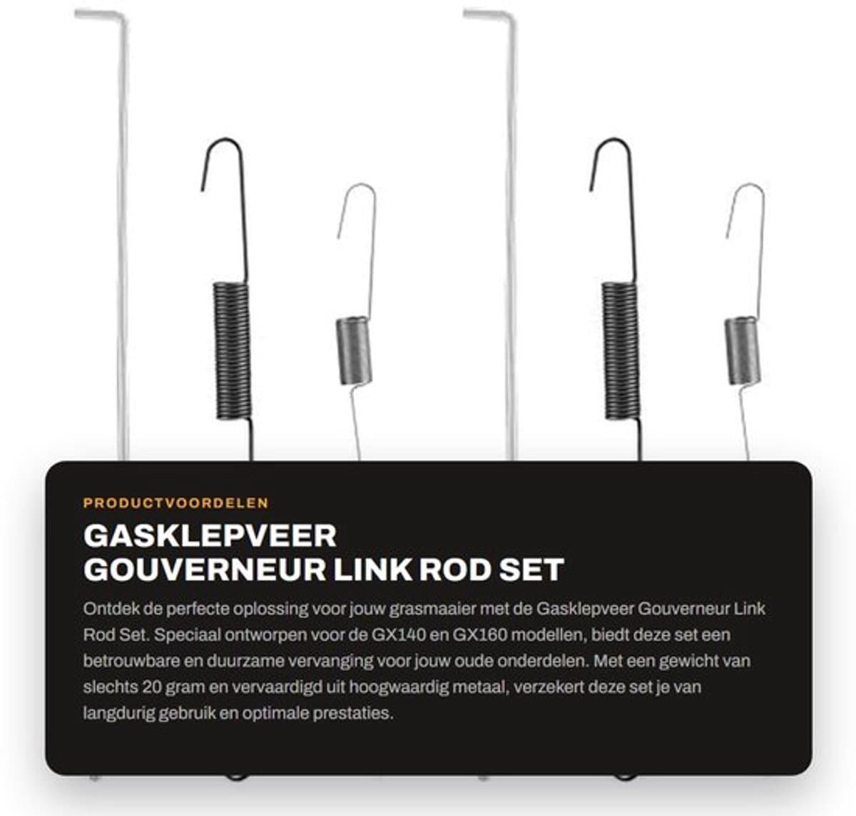 Gasklepveer Set - 2x Terugstelveer - 2x Veer voor Snelheidsregeling - Voor GX140/GX160 - Metaal - Slijtvast - Motoronderdeel — afbeelding 1