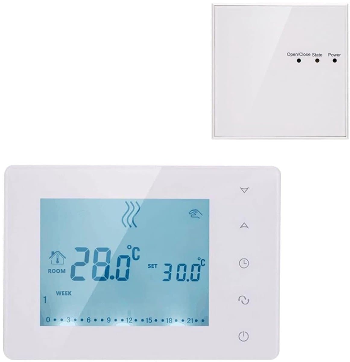 Digitale Thermostaat - Kamertemperatuur Regelaar - Comfort Verhoging - Programmeerbaar Weken - 2 Graden Nauwkeurig - Wit — afbeelding 1