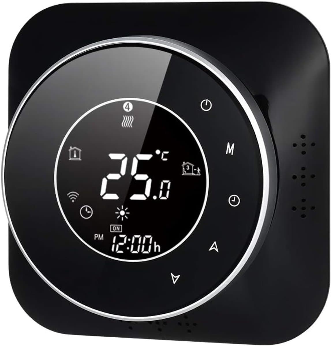 Slimme thermostaat - Kamerthermostaat - Verwarming regelen - Programmeerbaar - 51 mm display - Zwart — afbeelding 1