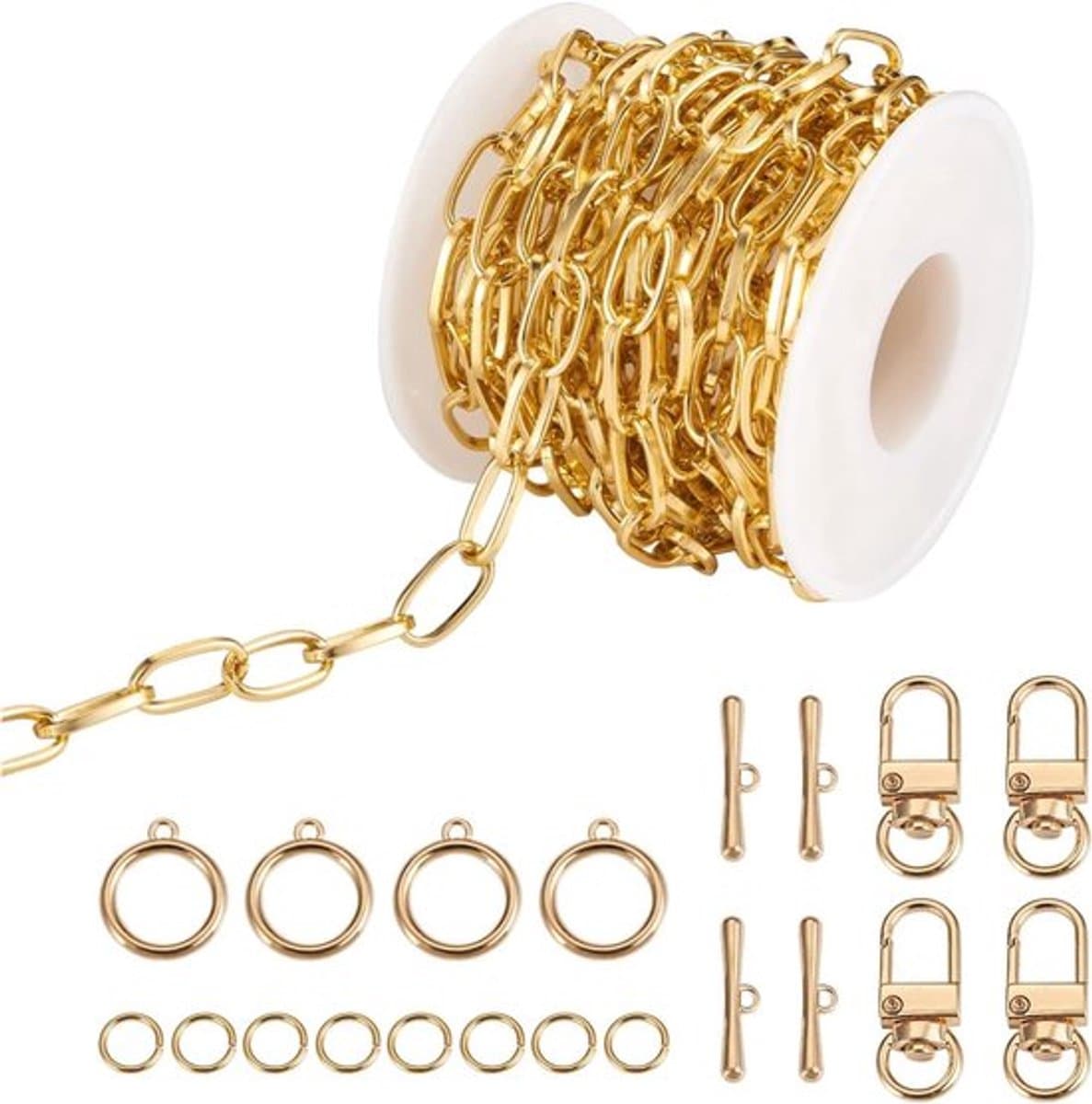 Ovale ketting choker van roestvrij staal met paperclip design, geschikt voor vrouwen en meisjes voor een stijlvolle en duurzame look — afbeelding 1