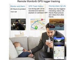 Dashcam voor Auto - 10” Android 8.1 Dashcam - IPS Touchscreen - ADAS Rijhulp - GPS Navigatie - WiFi - Dual Camera 1080P - Parkeermodus - G-Sensor - 4G 6m Camera aan de Achterkant - Zwart