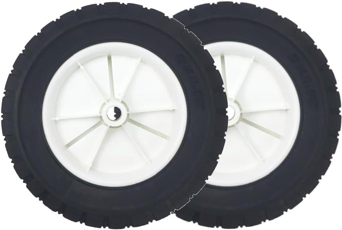 SnelShoppen - 2x Ø200mm Vervangwielen voor Grasmaaier, Kar, Luchtcompressor, Rubber Loopwielen, 12.7mm Asdiameter, Duurzaam en Gripvast — afbeelding 1