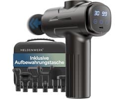 Thijox - Massagepistool met 6 Massagekoppen, 30 Snelheden, USB-C, LCD-Touchscreen - Spiermassageapparaat voor Diepe Weefselmassage (Grijs)