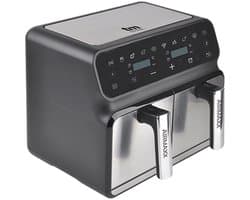 Olievrije friteuse 8 l - dubbel compartiment - touchscreen - gezonder frituren - ShopVlot